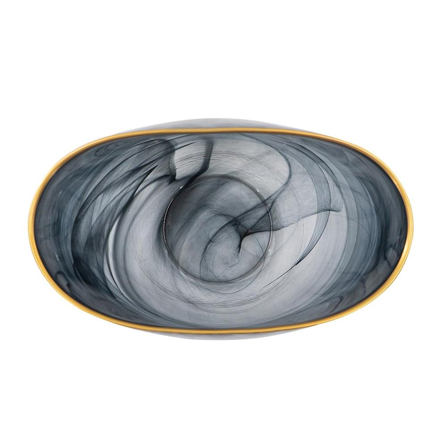 9" Charcoal Oval Glass Table Vase - Loft&Timber