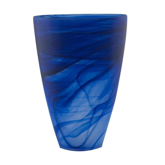 12" Blue Round Glass Table Vase - Loft&Timber