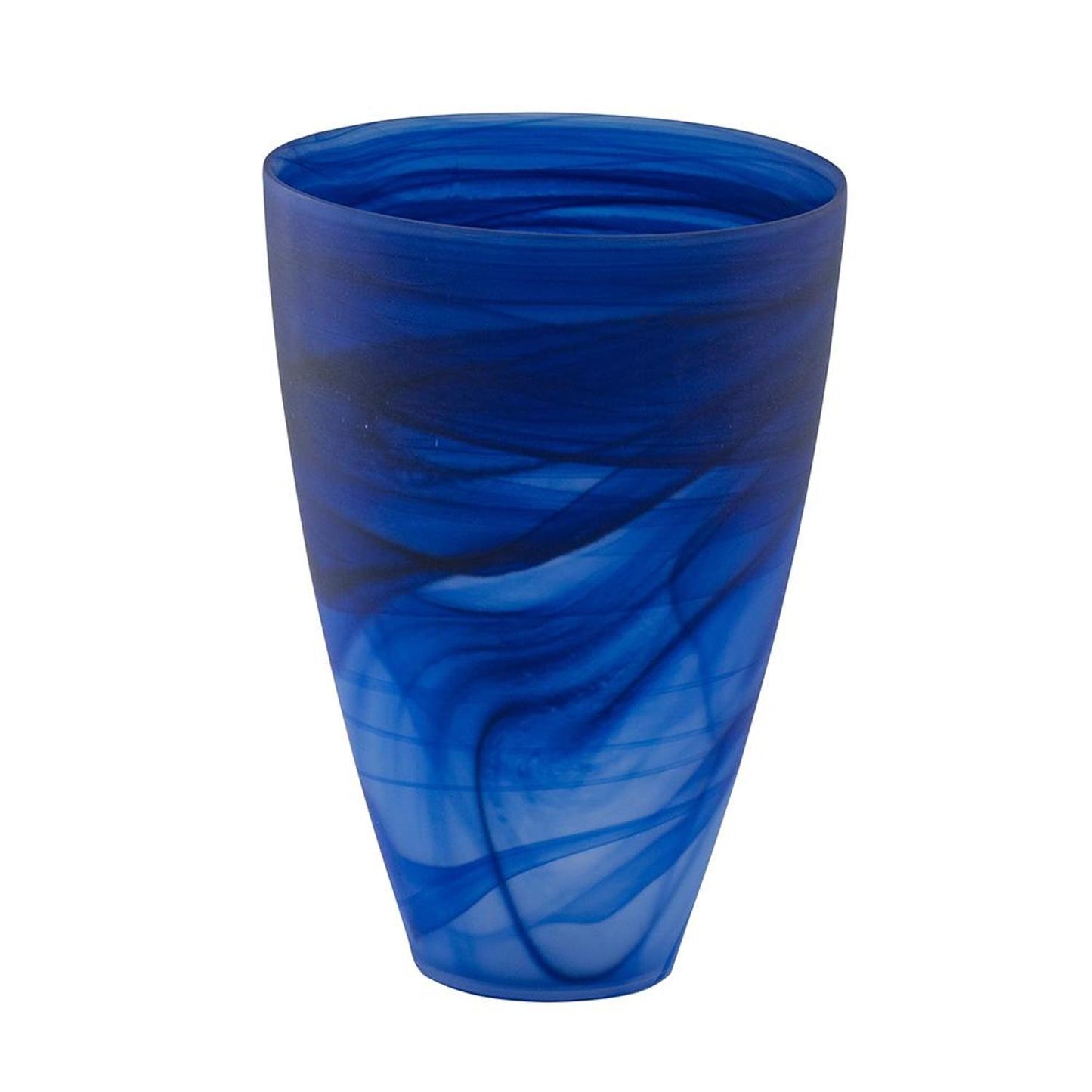 12" Blue Round Glass Table Vase - Loft&Timber