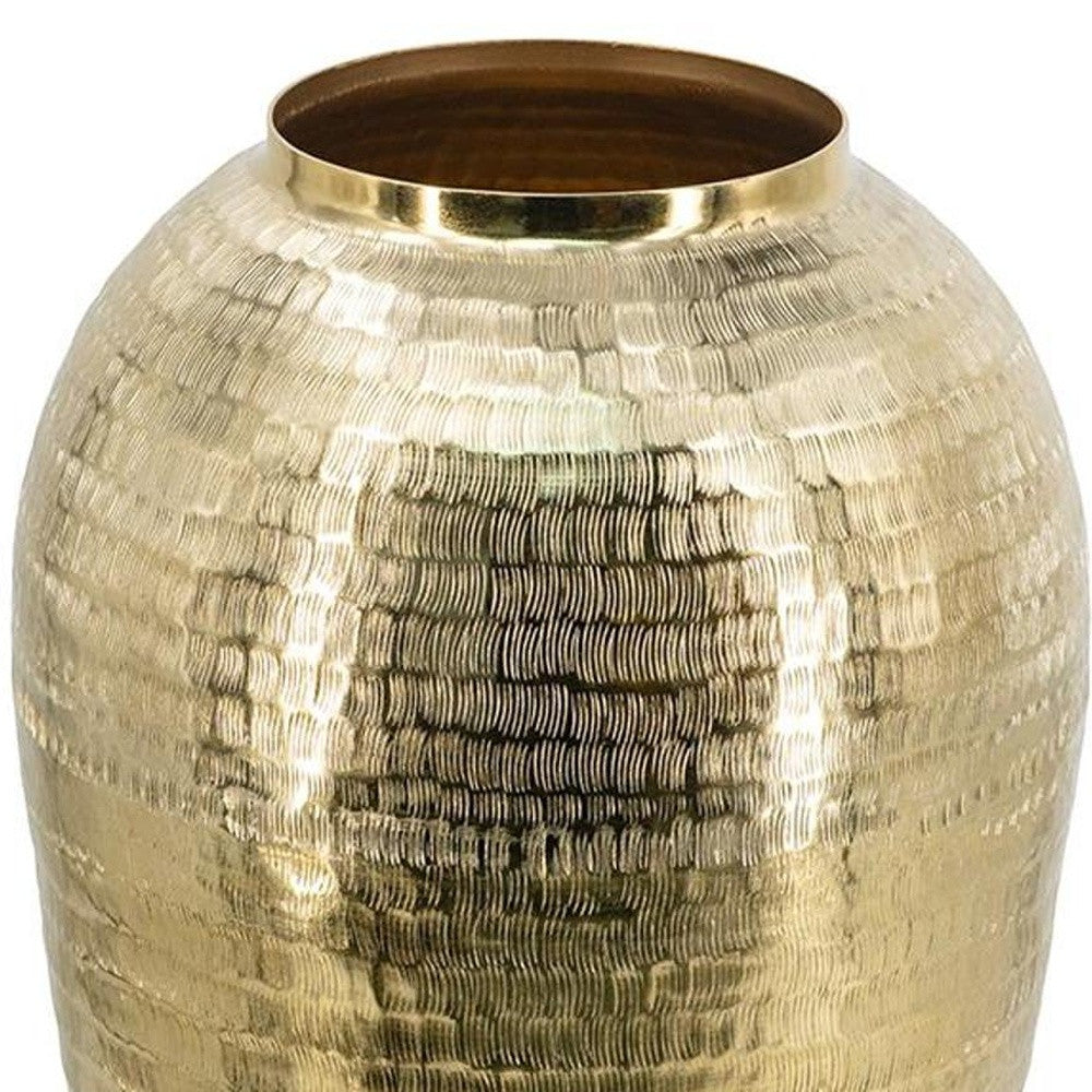 17" Gold Round Aluminum Table Vase - Loft&Timber