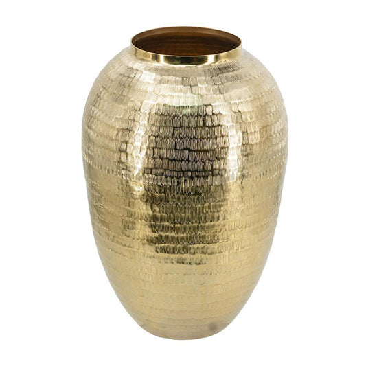 17" Gold Round Aluminum Table Vase - Loft&Timber