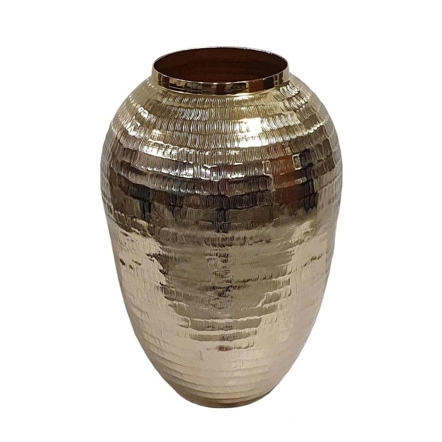 17" Gold Round Aluminum Table Vase - Loft&Timber