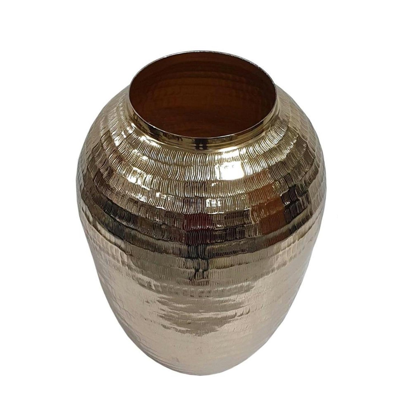 17" Gold Round Aluminum Table Vase - Loft&Timber