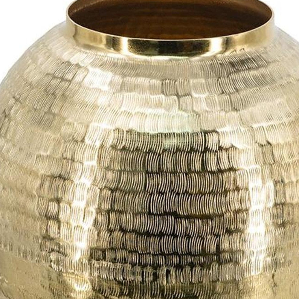 17" Gold Round Aluminum Table Vase - Loft&Timber