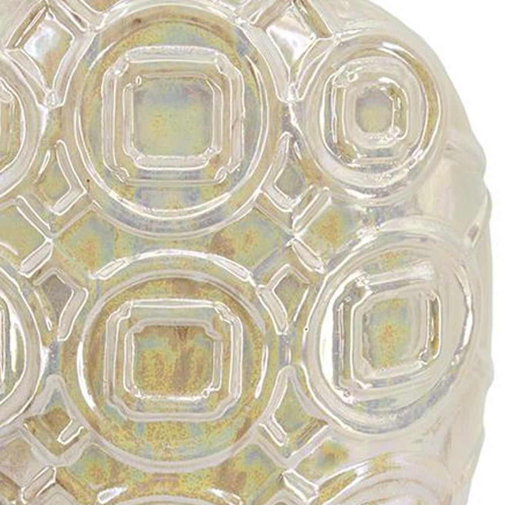 20" Ivory Geometric Bud Ceramic Table Vase - Loft&Timber