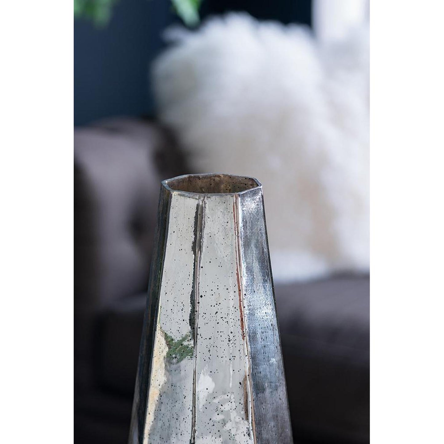 20" Silver Cylinder Glass Table Vase - Loft&Timber