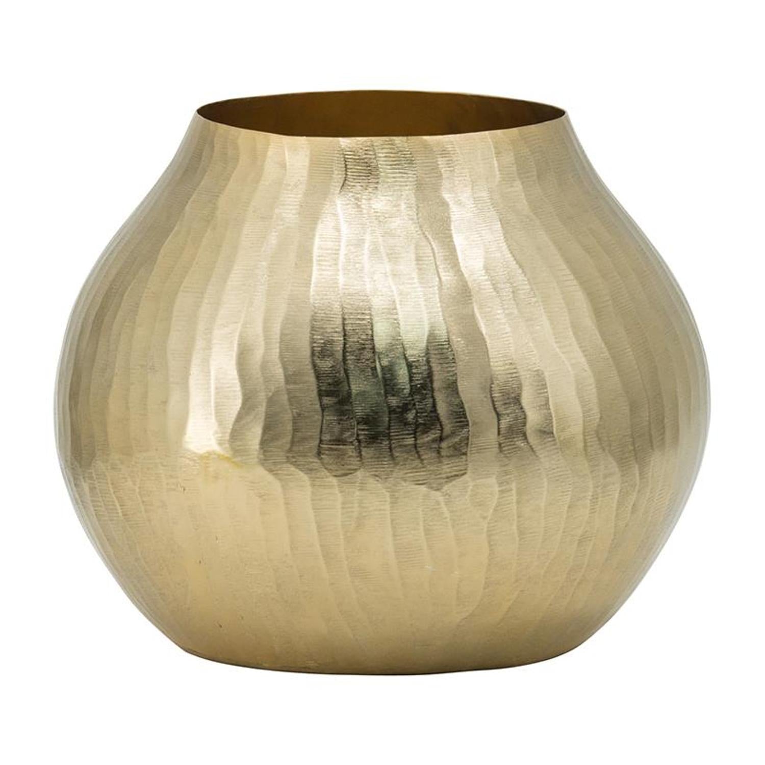9" Gold Round Aluminum Table Vase - Loft&Timber