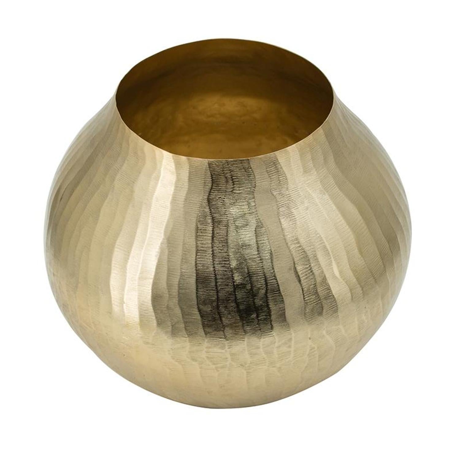 9" Gold Round Aluminum Table Vase - Loft&Timber