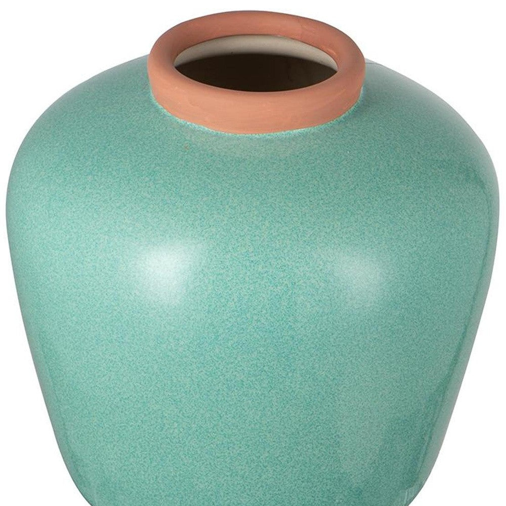 9" Brown Round Ceramic Table Vase - Loft&Timber