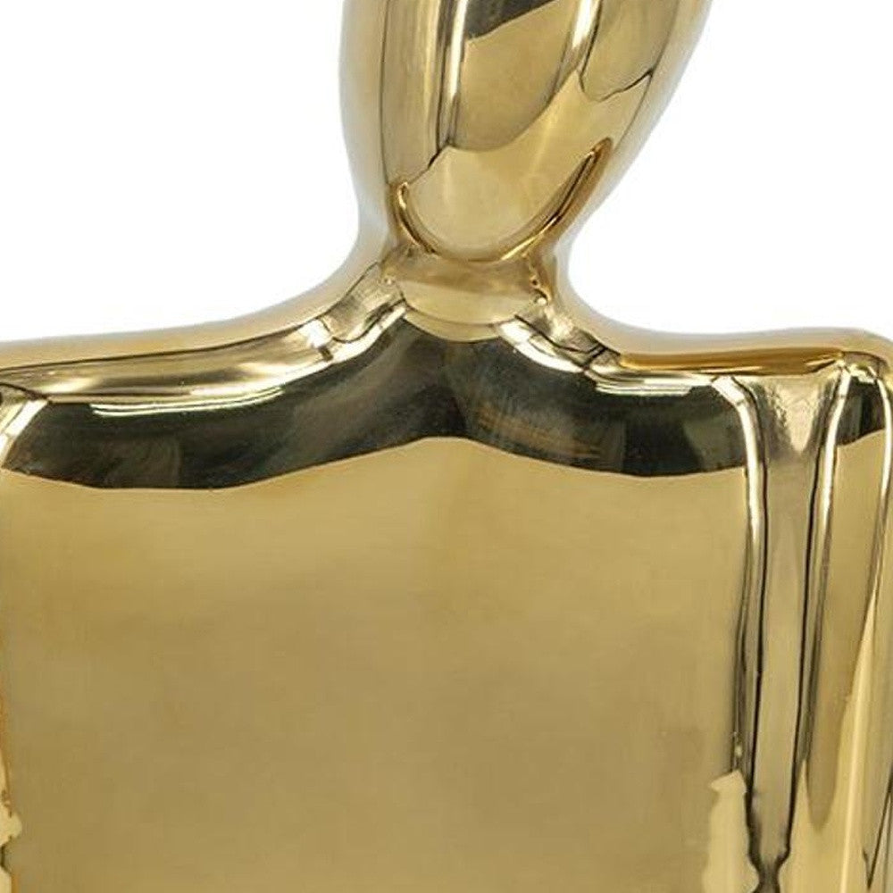 10" Gold Ceramic Table Vase - Loft&Timber