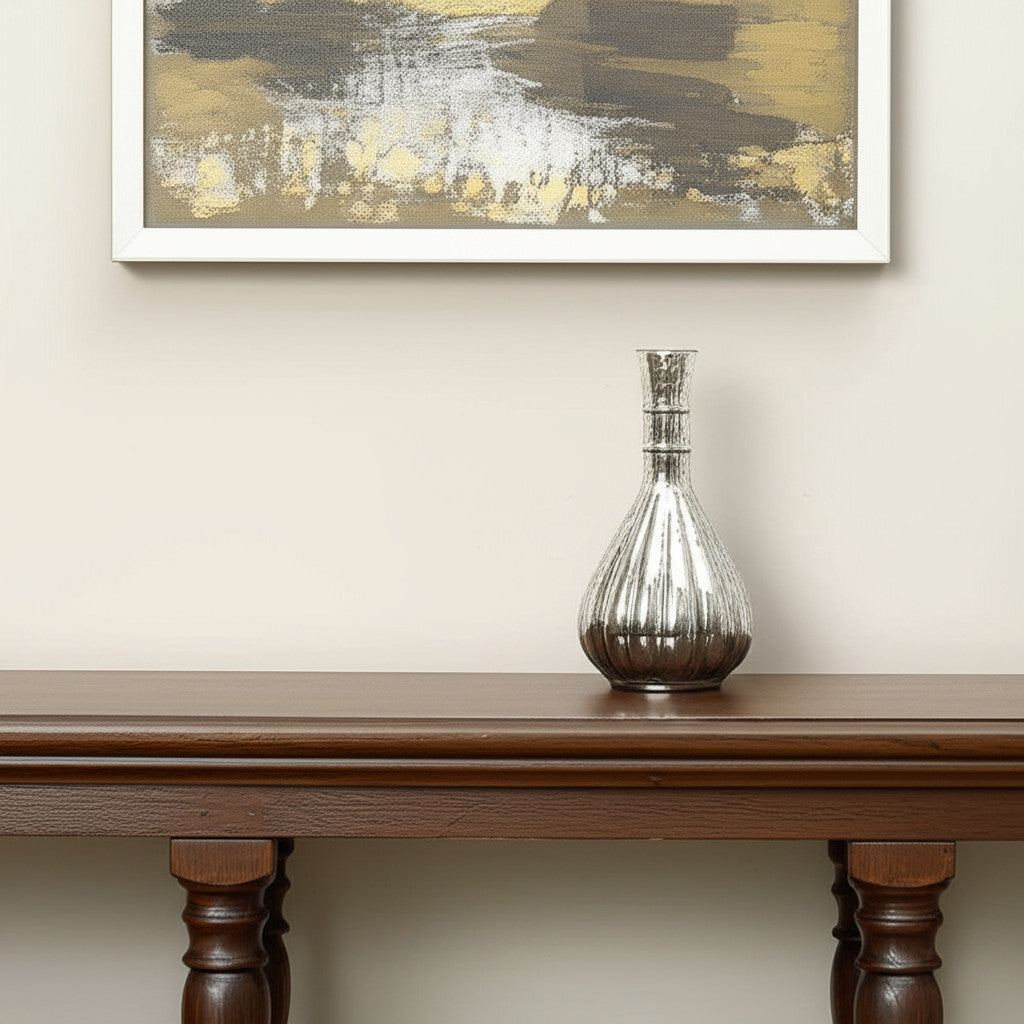 10" Silver Round Glass Table Vase - Loft&Timber