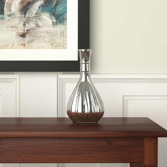 10" Silver Round Glass Table Vase - Loft&Timber