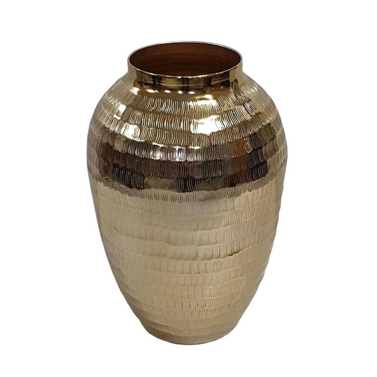 13" Gold Round Aluminum Table Vase - Loft&Timber