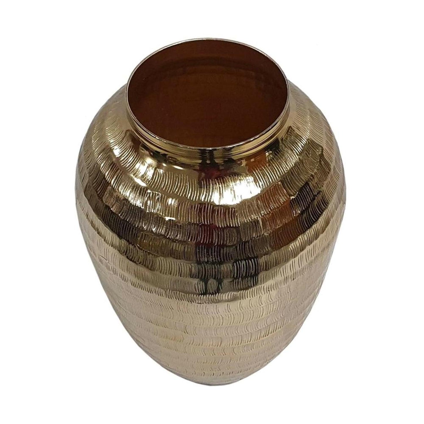 13" Gold Round Aluminum Table Vase - Loft&Timber