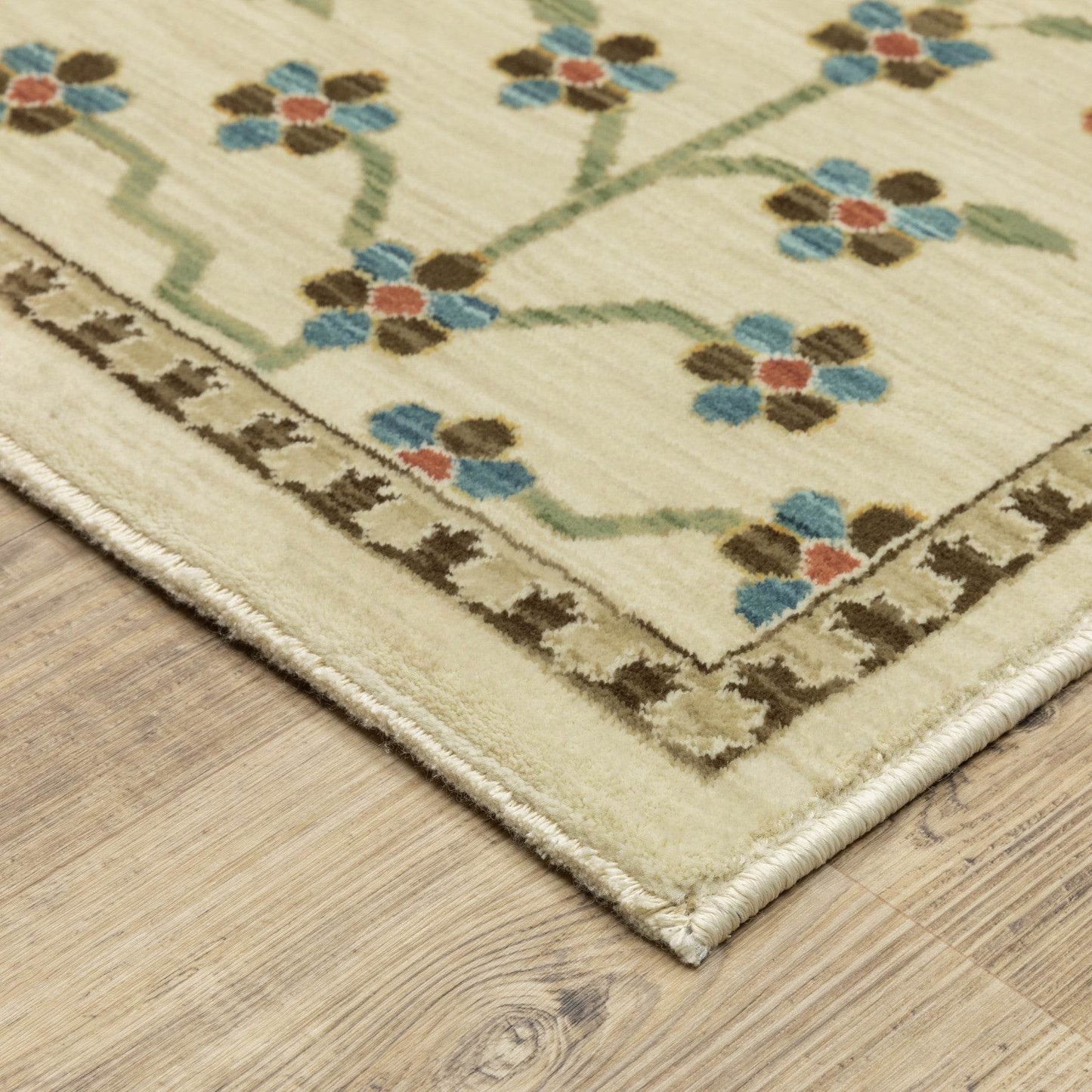 2' X 3' Ivory And Gold Oriental Area Rug With Fringe - Loft&Timber