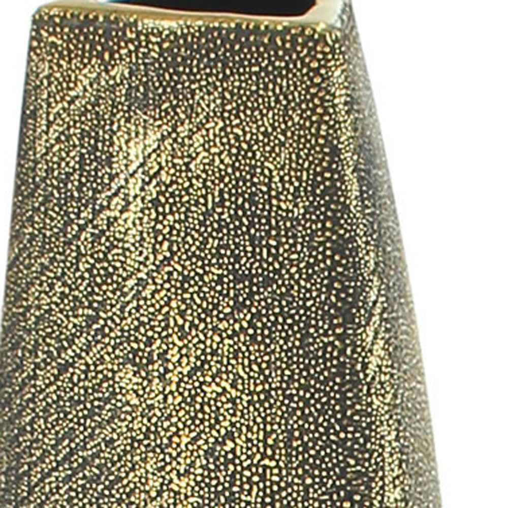 40" Gold Tapered Ceramic Floor Vase - Loft&Timber
