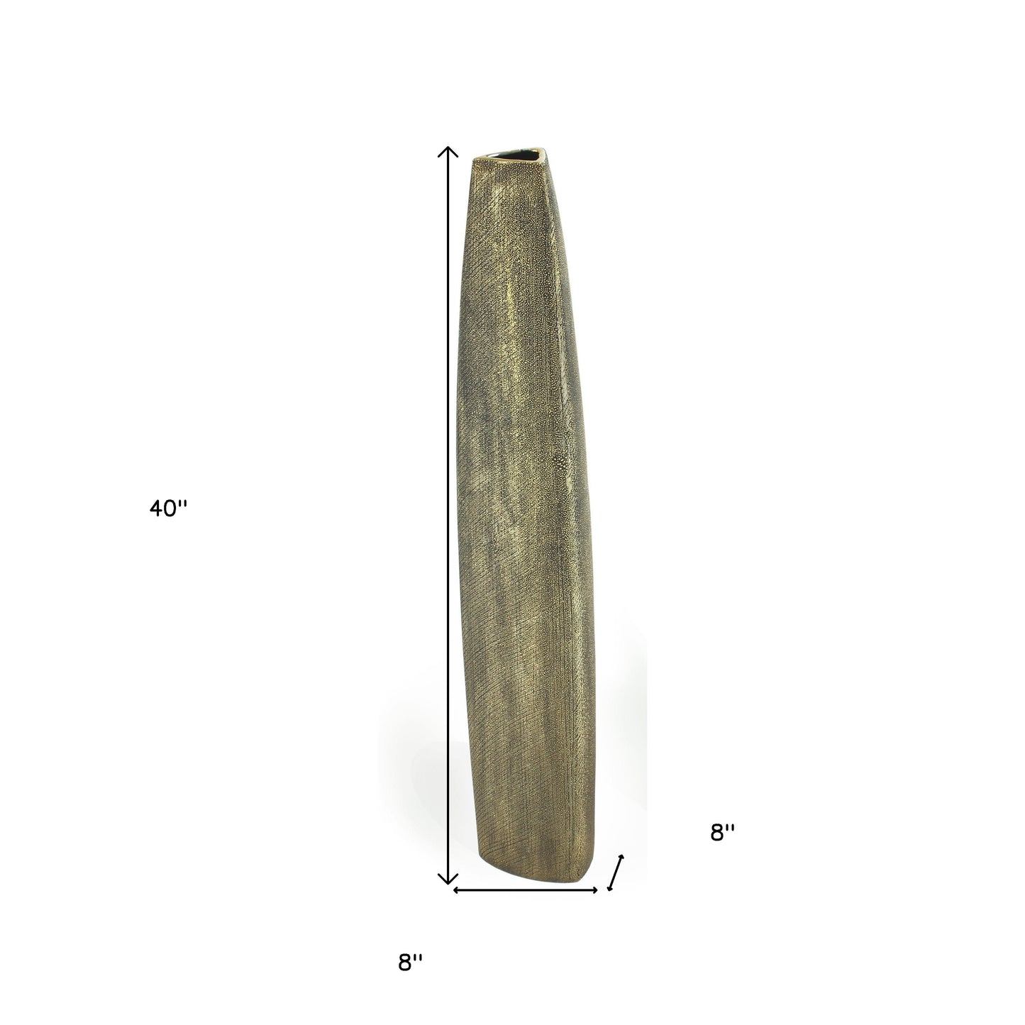 40" Gold Tapered Ceramic Floor Vase - Loft&Timber