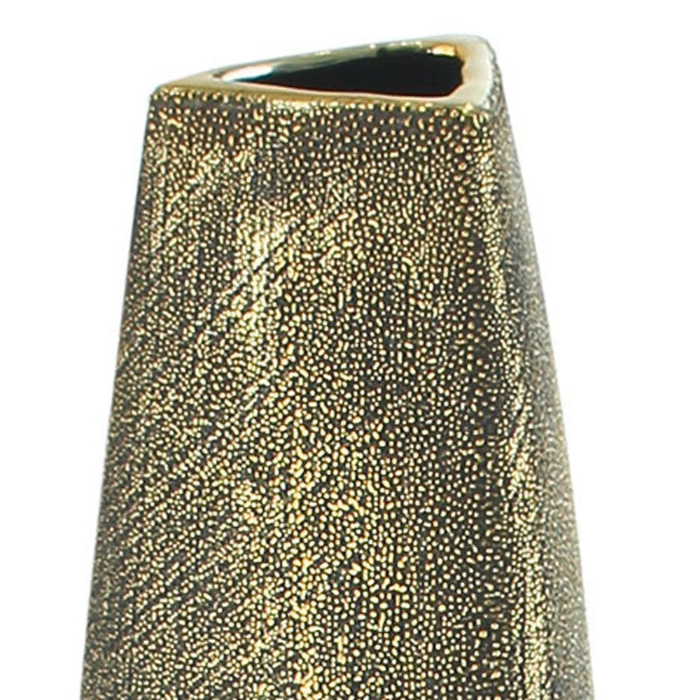 47" Gold Tapered Ceramic Floor Vase - Loft&Timber