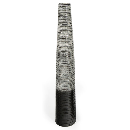 47" Black And Gray Ombre Tapered Ceramic Floor Vase - Loft&Timber