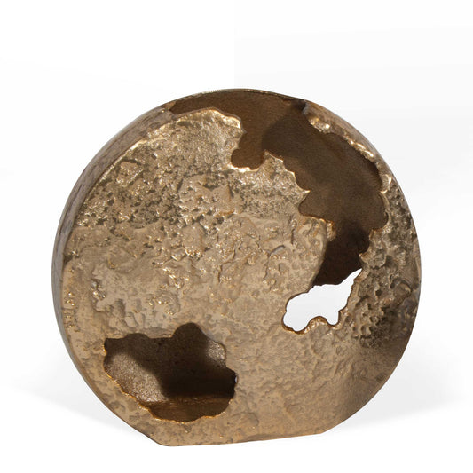 12" Gold Hammered Round Aluminum Table Vase - Loft&Timber