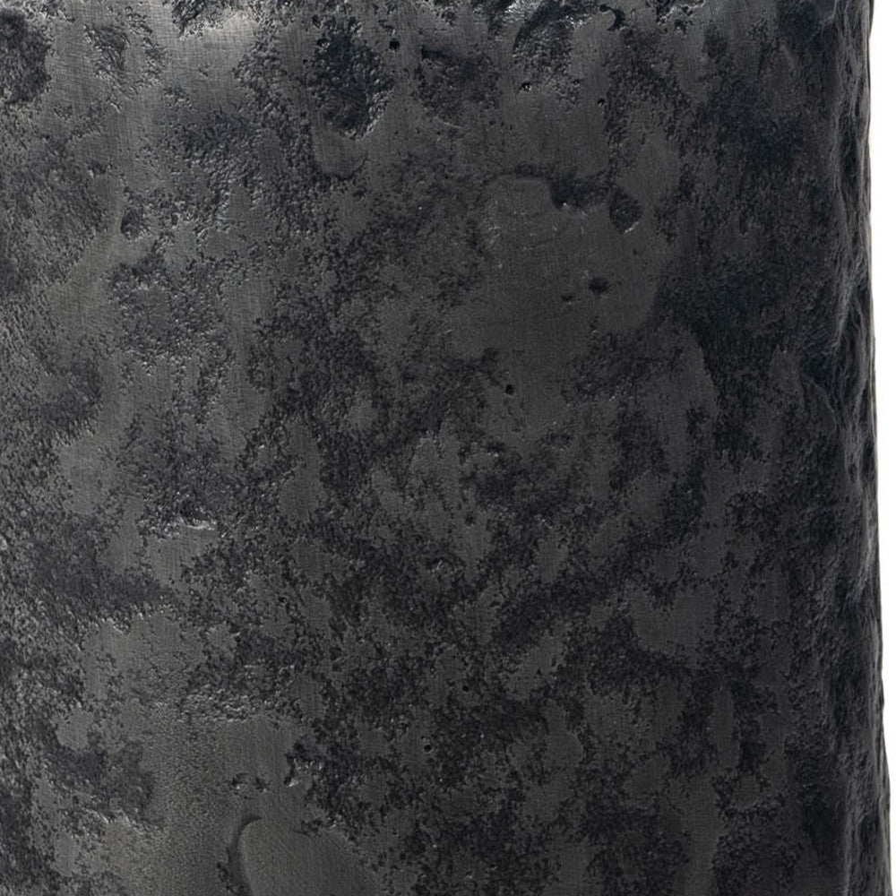 14" Gray Hammered Cylinder Aluminum Table Vase - Loft&Timber