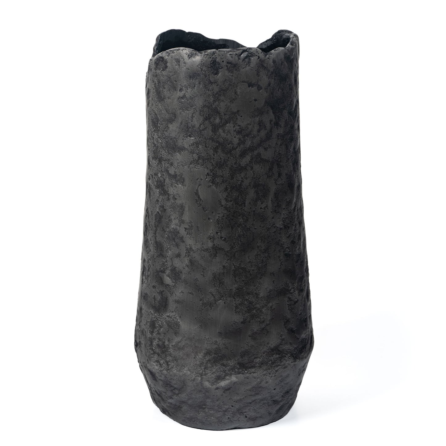 14" Gray Hammered Cylinder Aluminum Table Vase - Loft&Timber