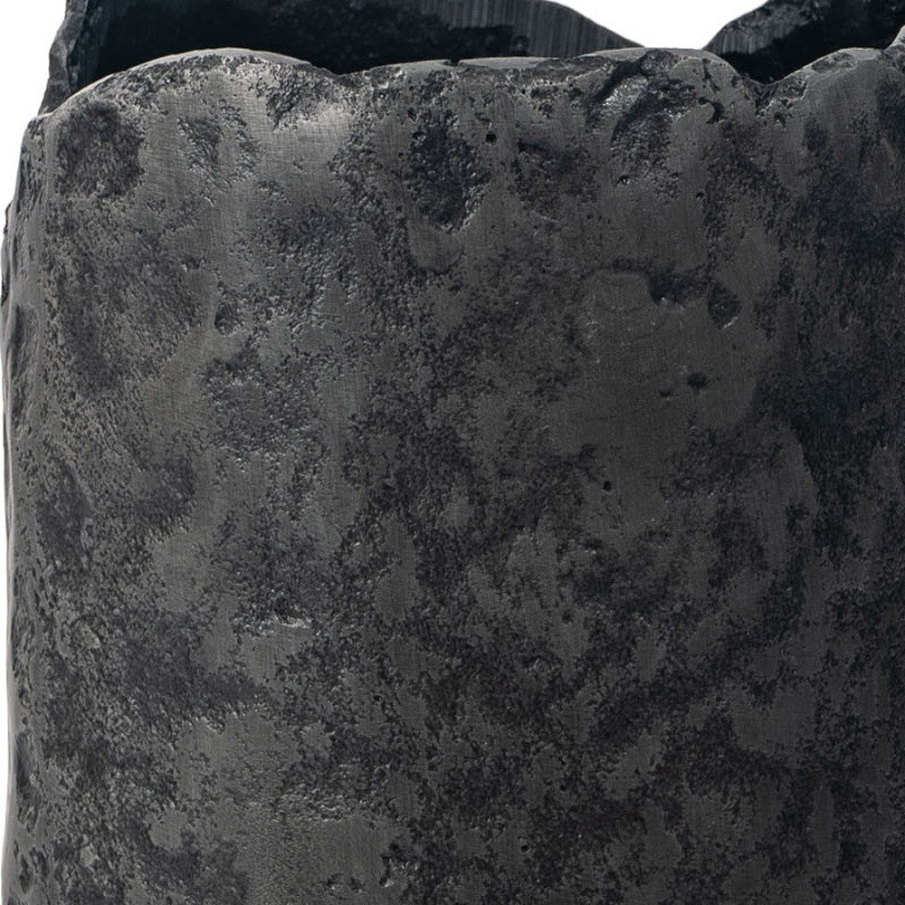 14" Gray Hammered Cylinder Aluminum Table Vase - Loft&Timber