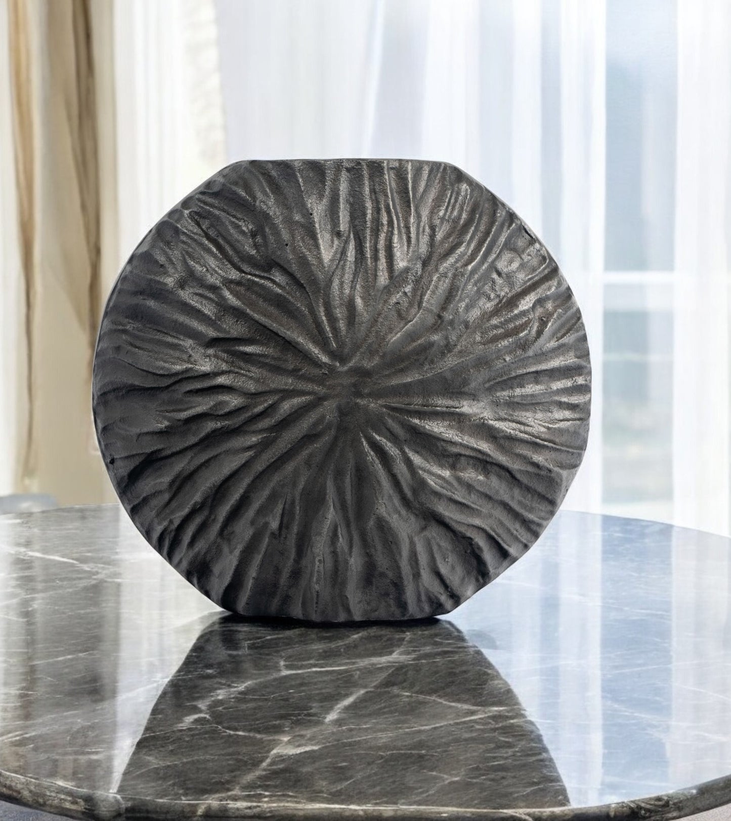 10" Gray Abstract Aluminum Table Vase - Loft&Timber