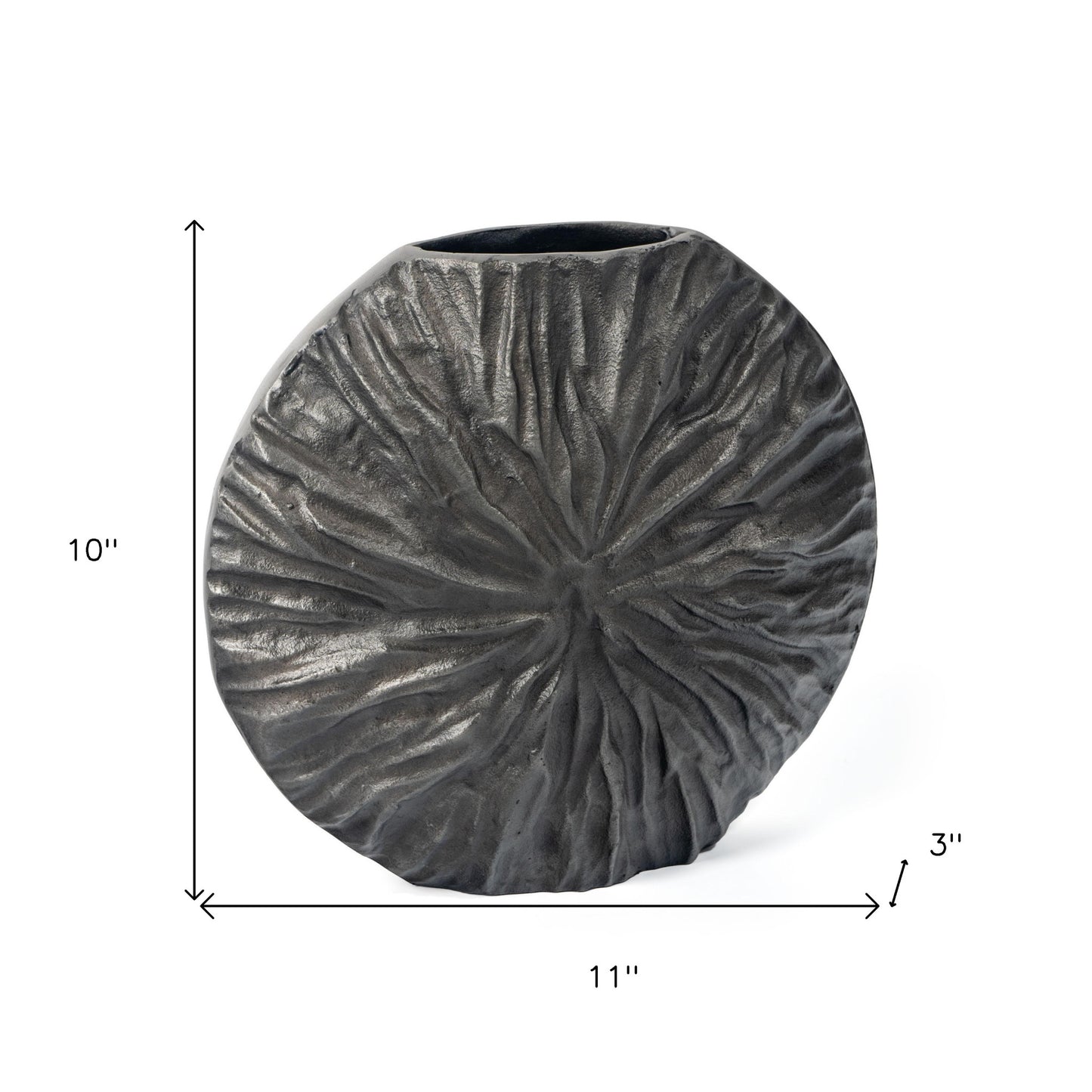 10" Gray Abstract Aluminum Table Vase - Loft&Timber