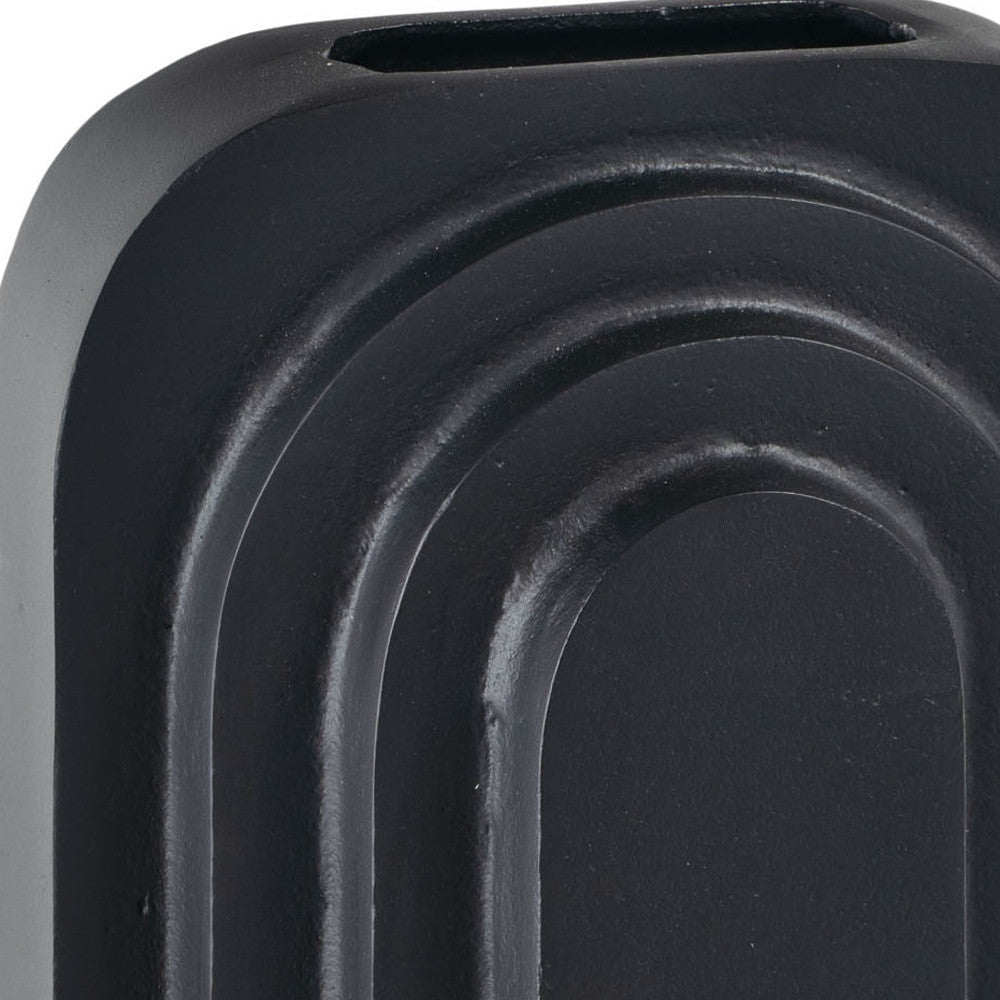 12" Black Geometric Aluminum Table Vase - Loft&Timber