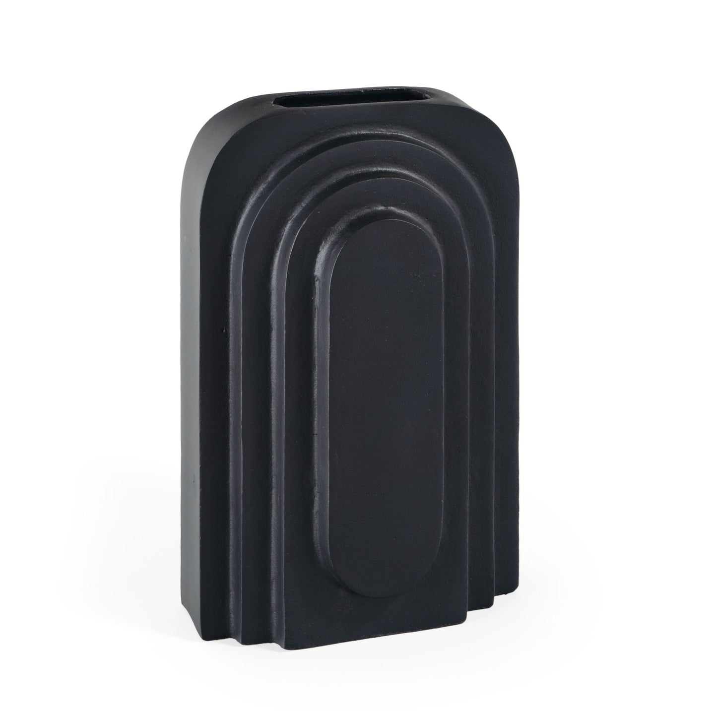 12" Black Geometric Aluminum Table Vase - Loft&Timber