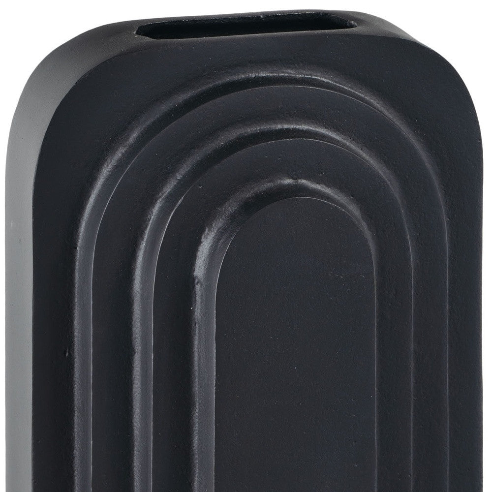 12" Black Geometric Aluminum Table Vase - Loft&Timber