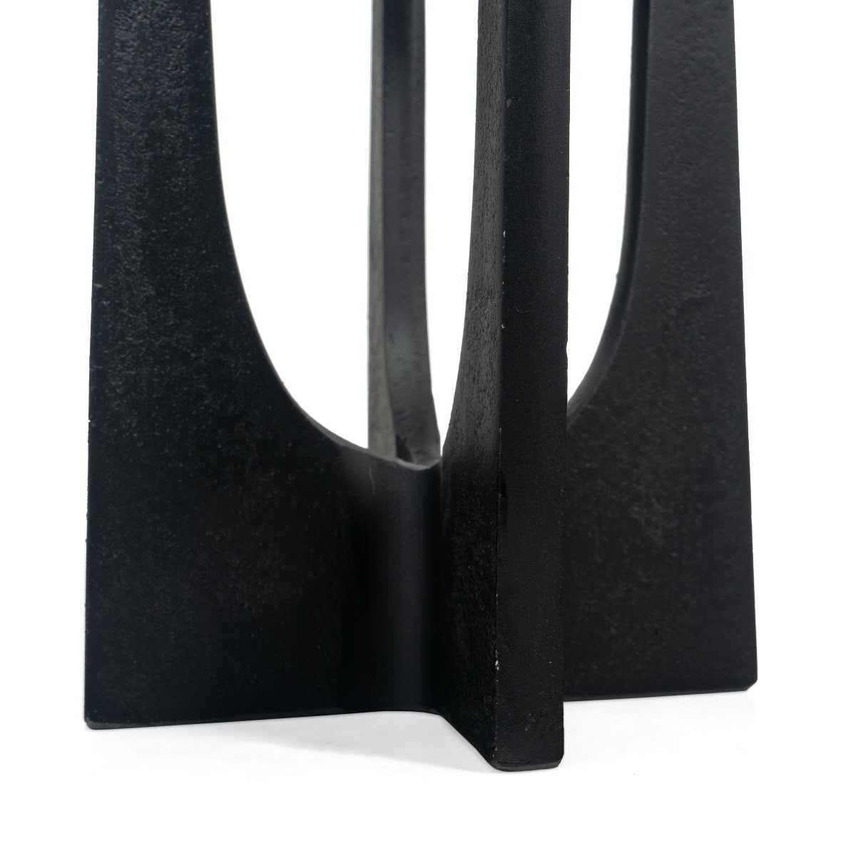 12" Black Distressed Aluminum Geometric Tabletop Pillar Candle Holder - Loft&Timber