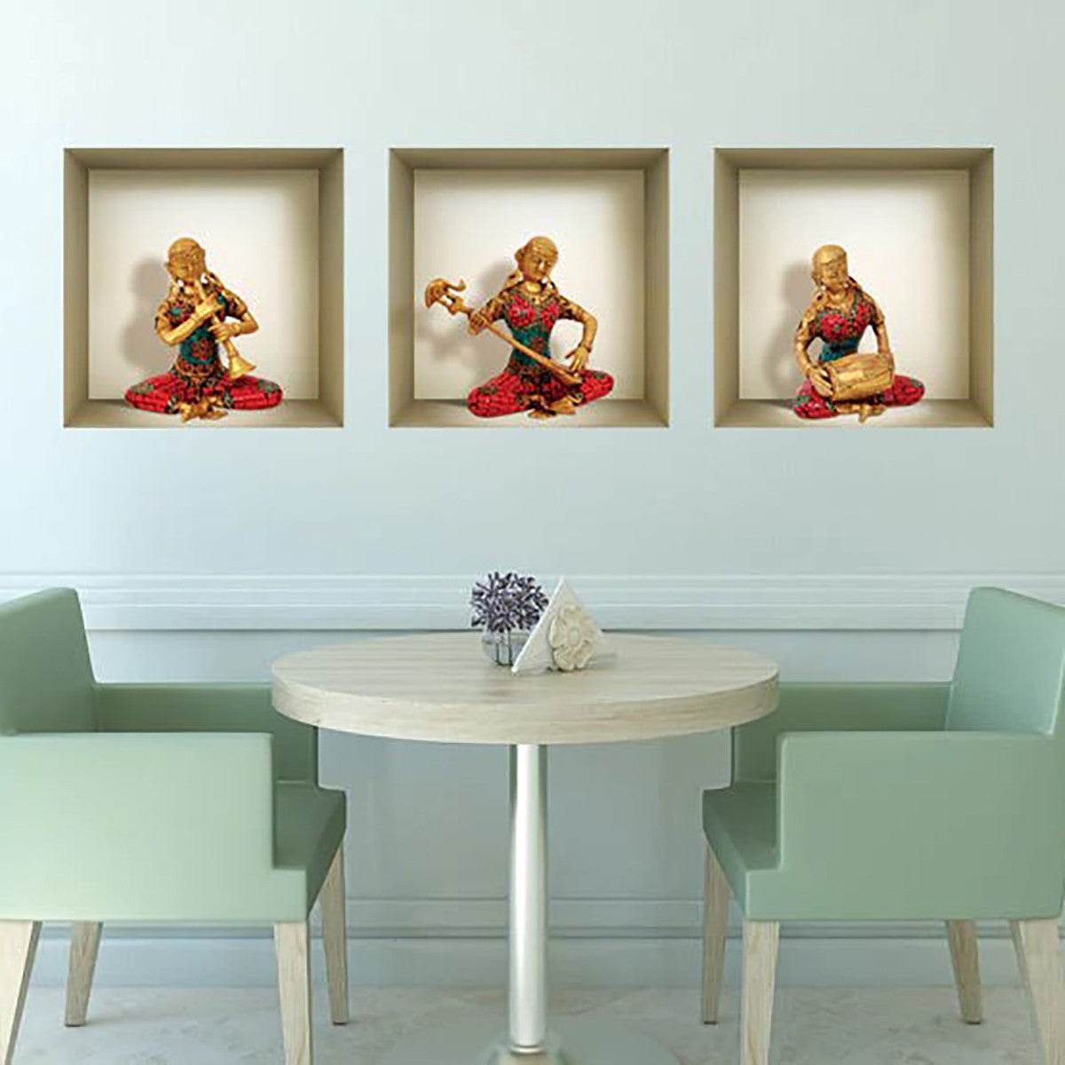 Set of Three Alla Niche 3D Square Peel and Stick Wall Decals - Loft&Timber