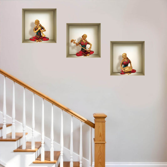 Set of Three Anna Niche 3D Square Peel and Stick Wall Decals - Loft&Timber