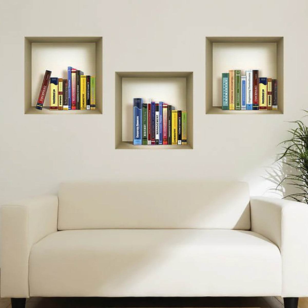 Set of Three Tisha Niche 3D Square Peel and Stick Wall Decals - Loft&Timber