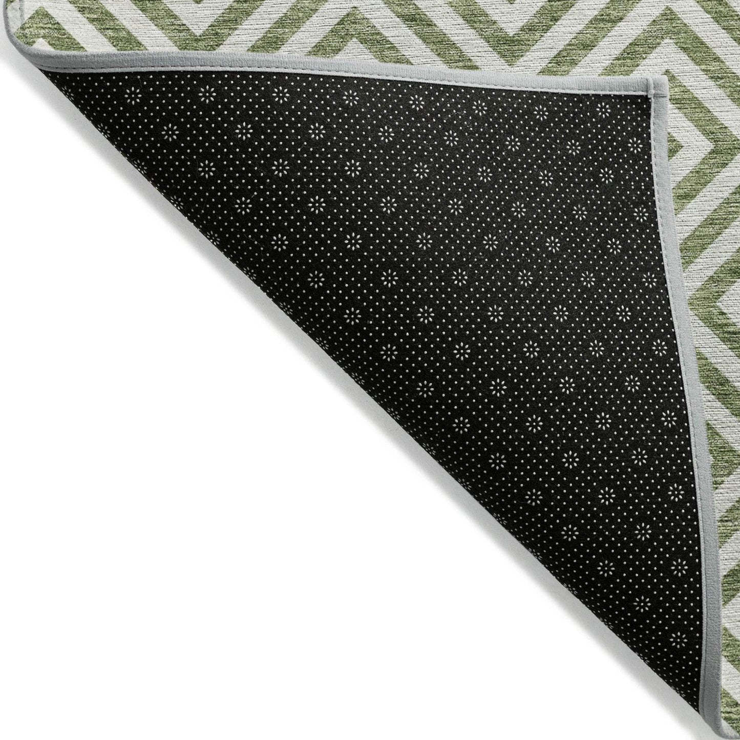 10' X 14' Green And Beige Geometric Washable Indoor Outdoor Area Rug - Loft&Timber