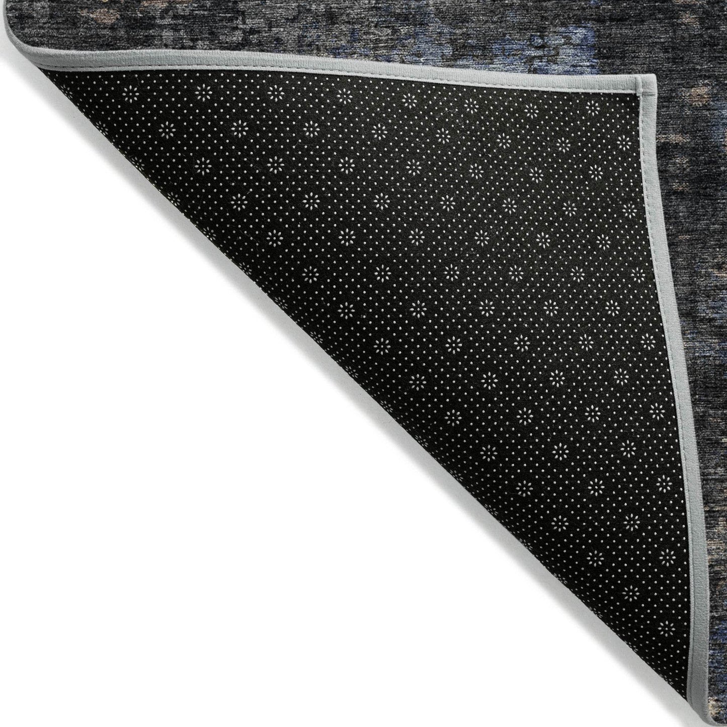 3' X 5' Charcoal Gray And Silver Abstract Washable Indoor Outdoor Area Rug - Loft&Timber