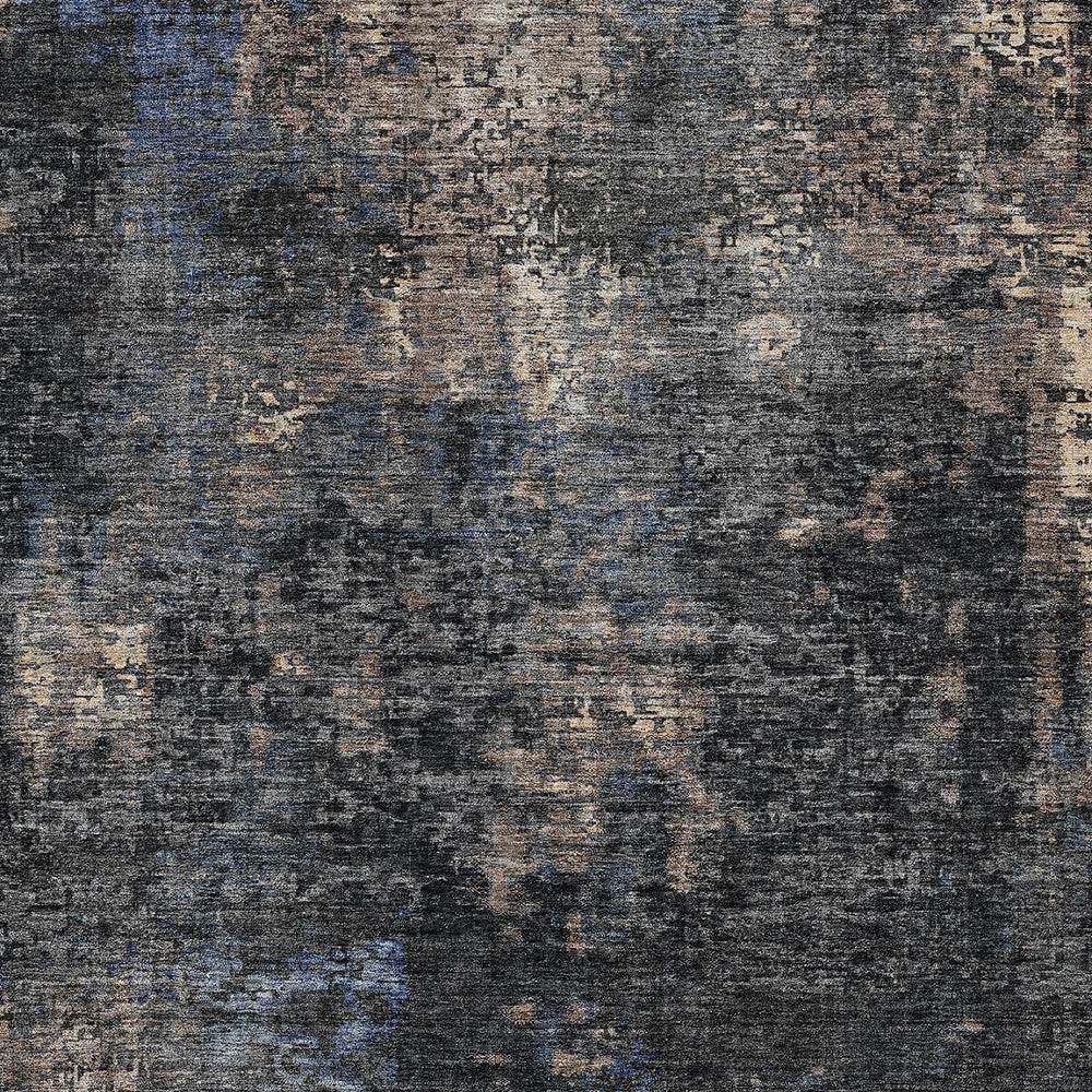 3' X 5' Charcoal Gray And Silver Abstract Washable Indoor Outdoor Area Rug - Loft&Timber