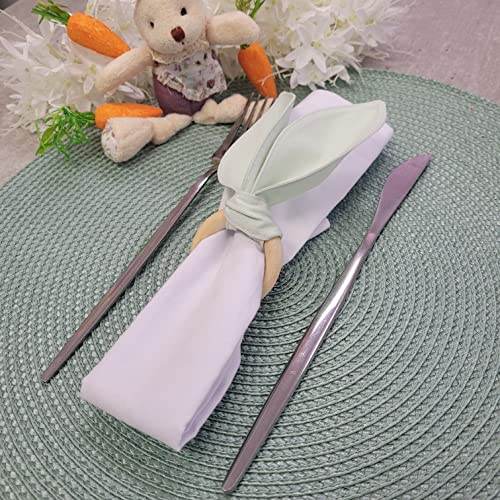 Maison Charlo | Set of 4 Water Green Bunny Ears Napkin Rings | Easter Decorations for Table - Loft&Timber