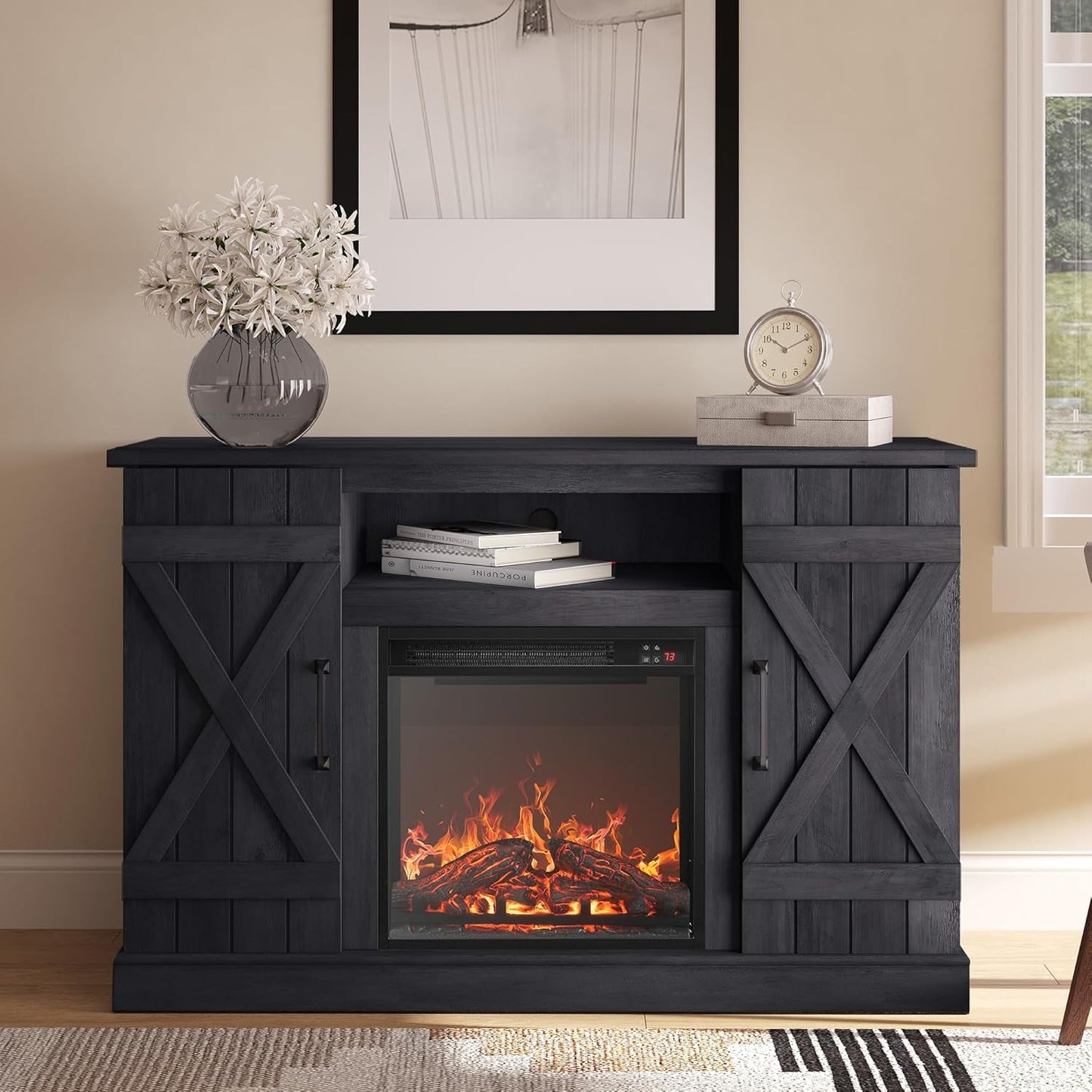 47" Rustic Grey Fireplace TV Stand for 50" TV-2