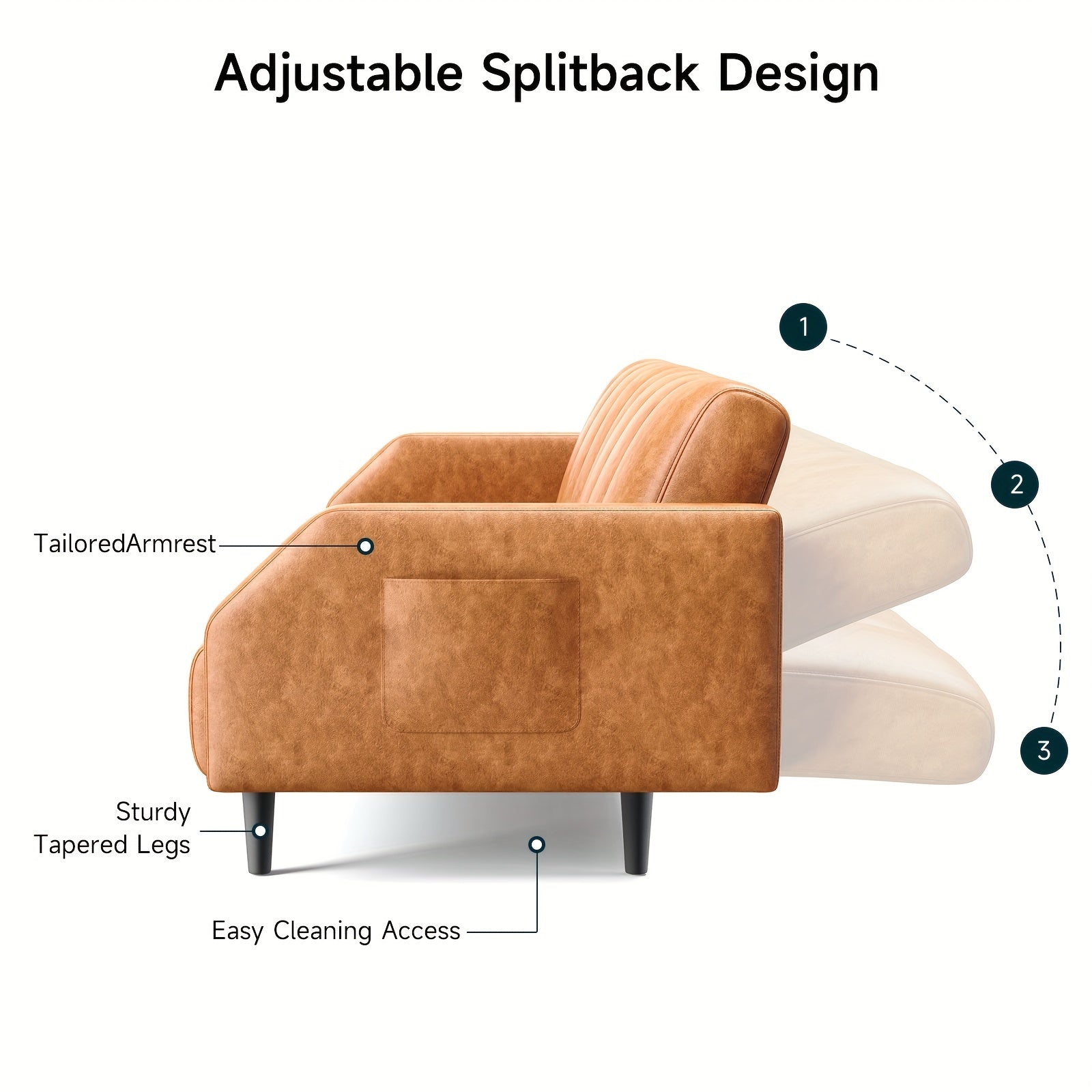 Leather Loveseat Sofa Bed 78 " Futon - Loft&Timber