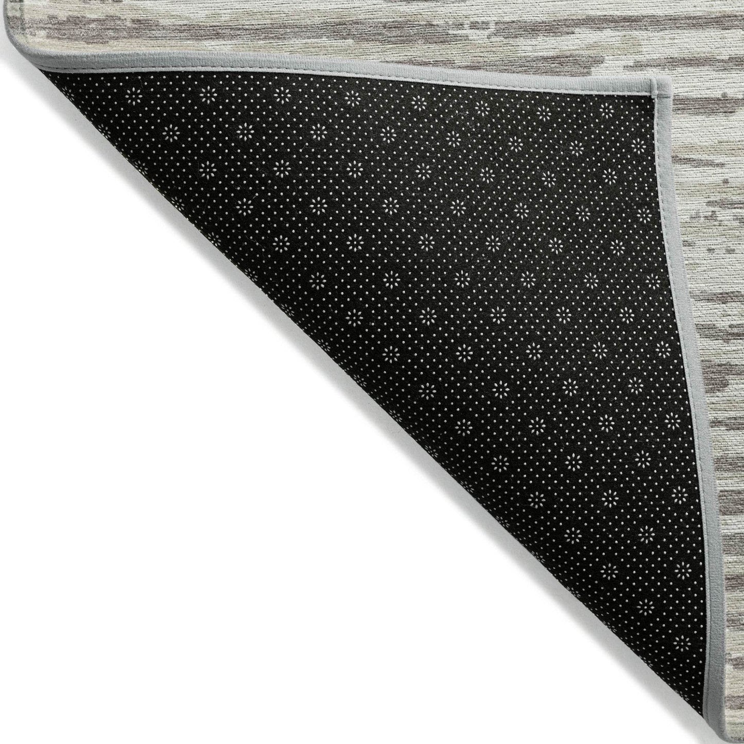 3' X 5' Taupe And Ivory Striped Washable Indoor Outdoor Area Rug - Loft&Timber