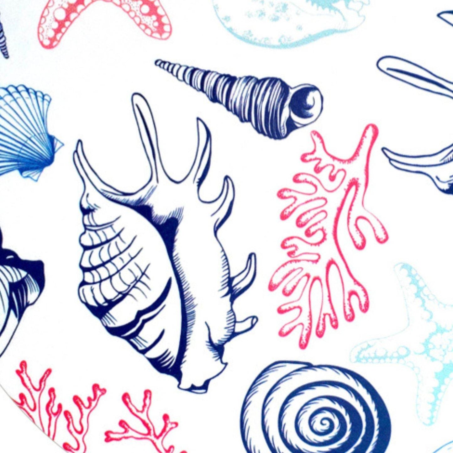 Set of 4 Round Placemats Covers Ocean White 14 Dia inch - Loft&Timber