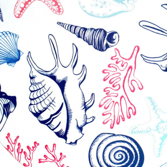 Set of 4 Round Placemats Covers Ocean White 14 Dia inch - Loft&Timber