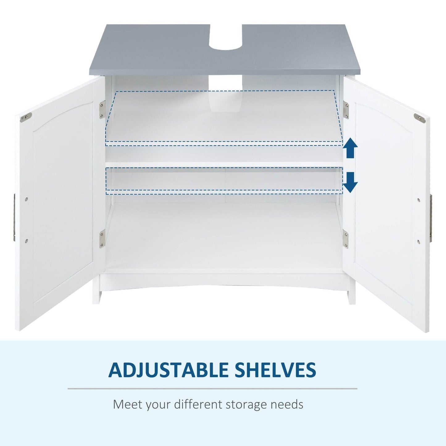 Modern Bathroom Vanity Unit with Adjustable Shelves for Space Saving Storage - White - Loft&Timber