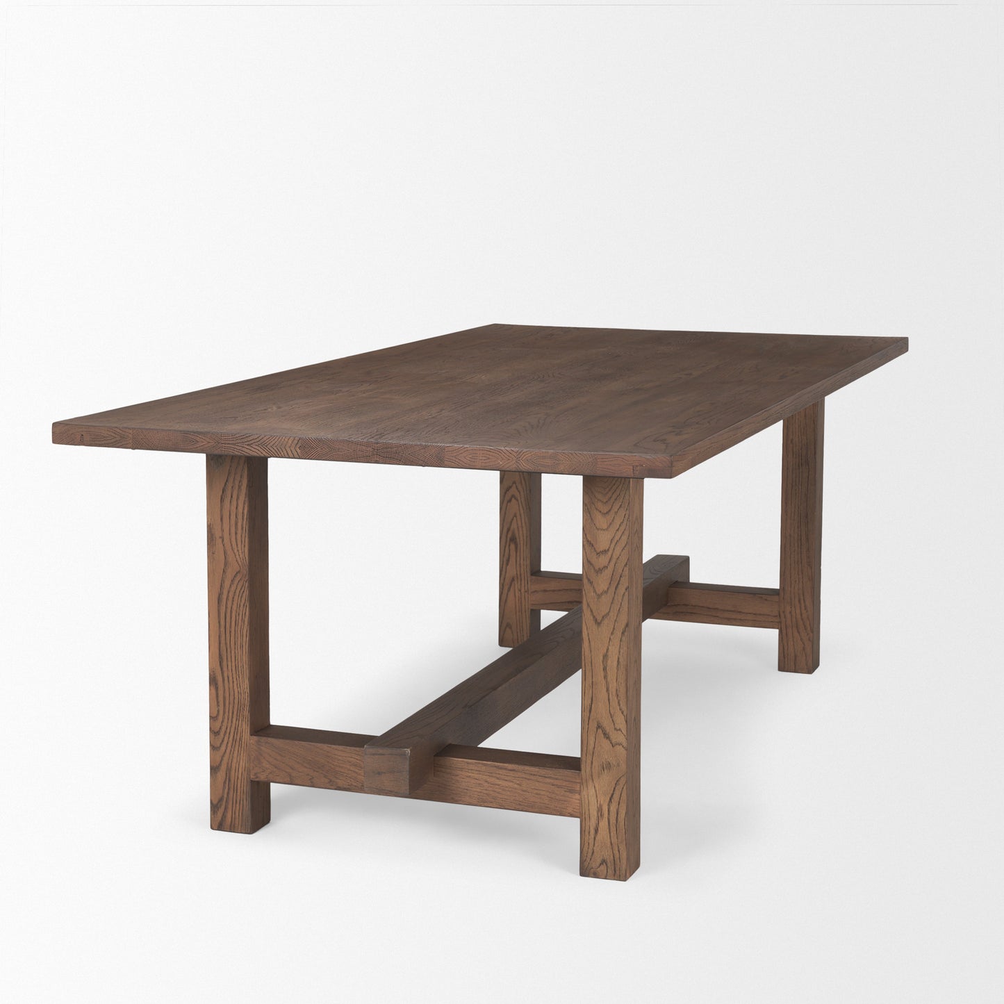 84" Brown Solid Wood Trestle Base Dining Table - Loft&Timber