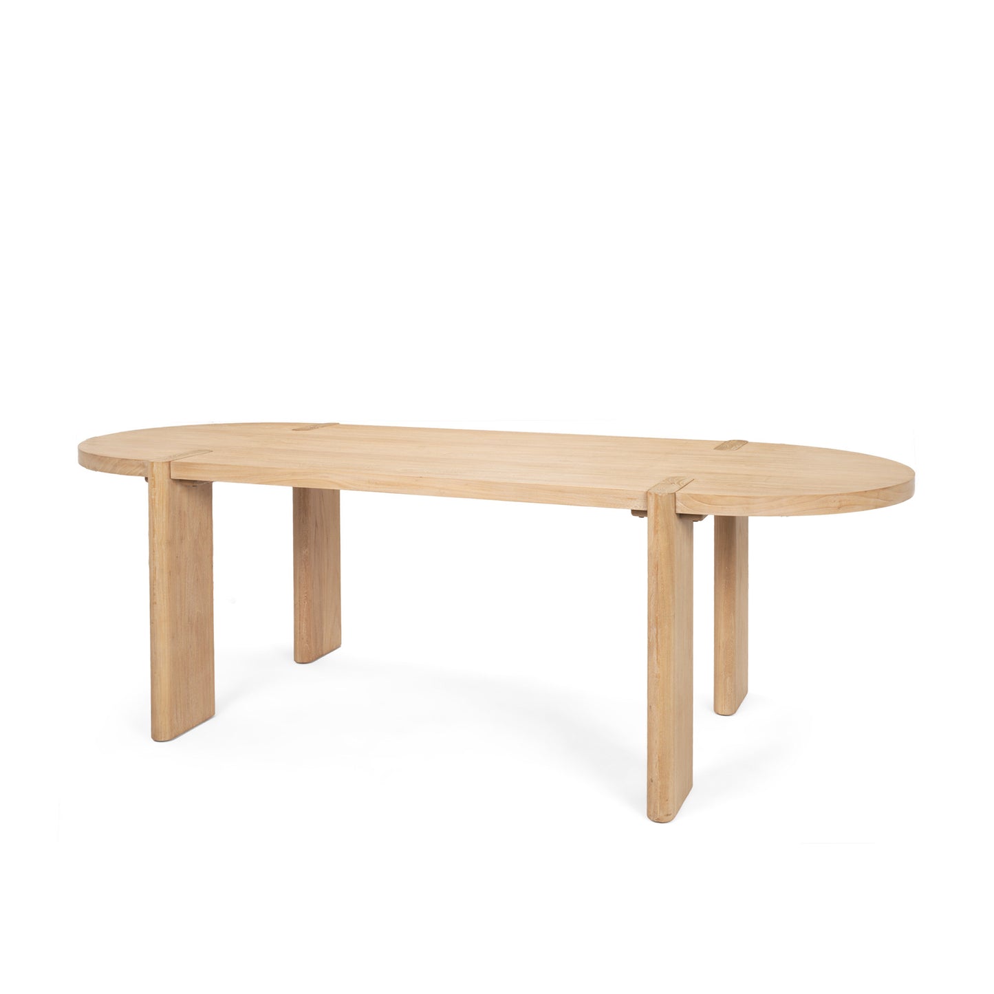 91" Light Brown Wood Oval Dining Table - Loft&Timber