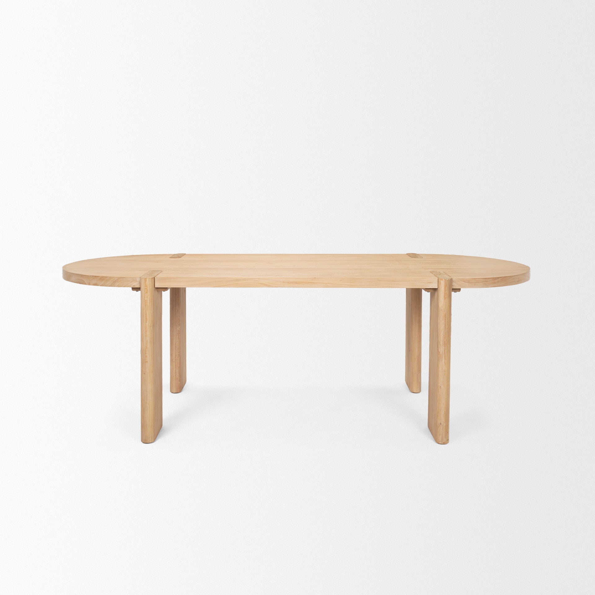 91" Light Brown Wood Oval Dining Table - Loft&Timber