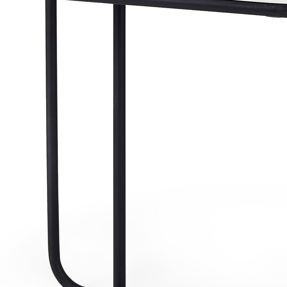 23" Black And White Marble and Metal C Table End Table - Loft&Timber